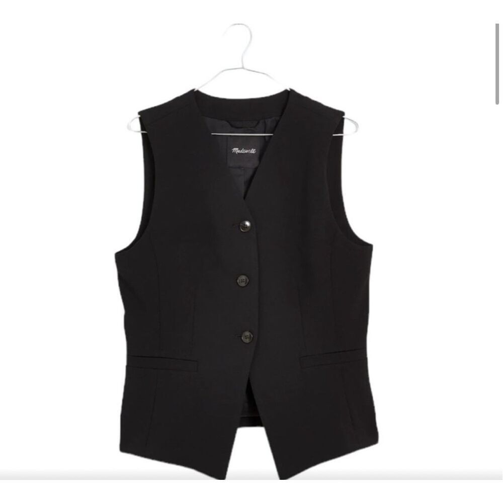 $128 NWT Madewell Cutaway long Button-Front Vest size 0 m4